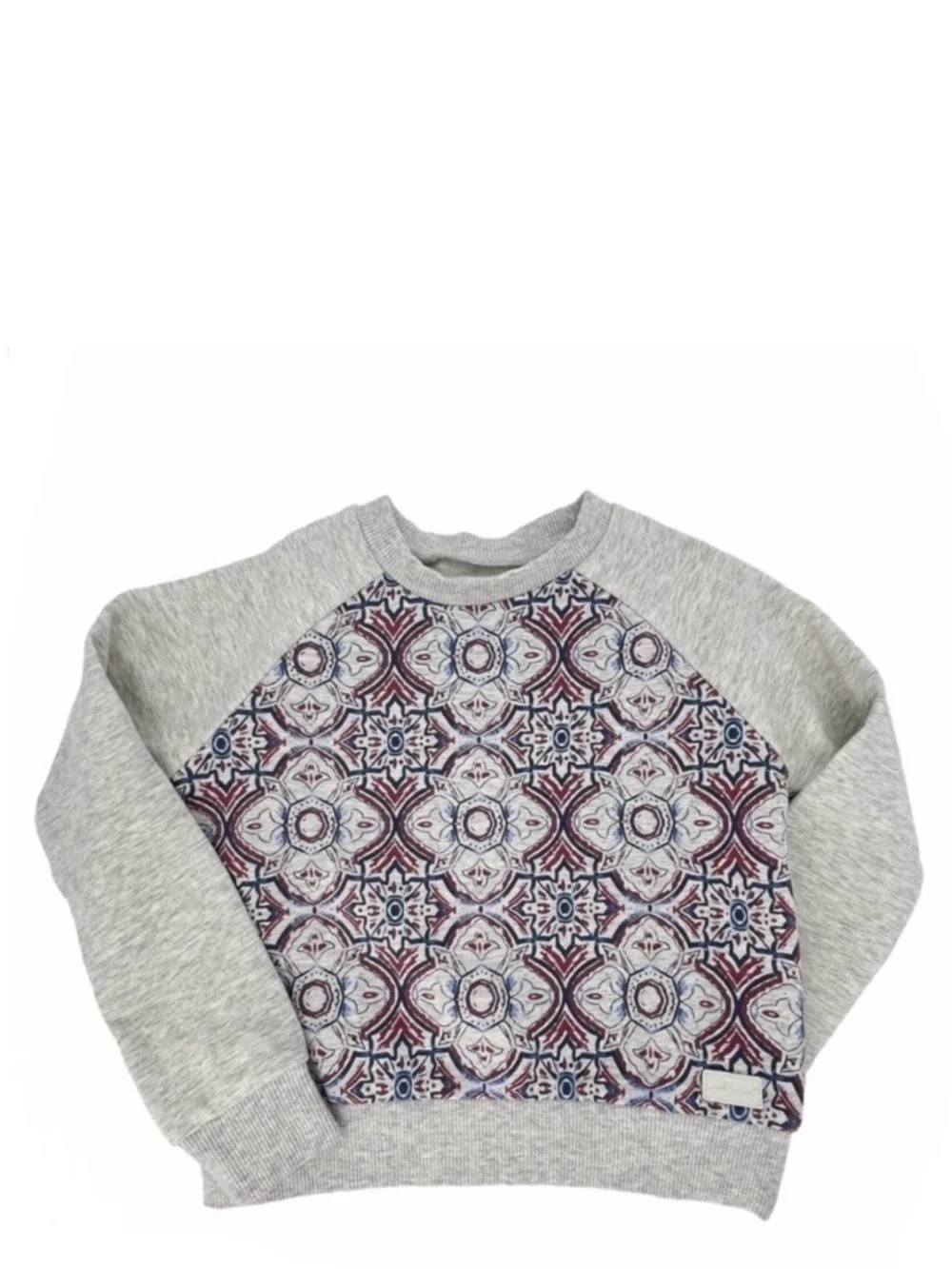 7 For All Mankind Girl’s Sweatshirt Size 5 Heathered Gray Blue Red 7FAM New NWT